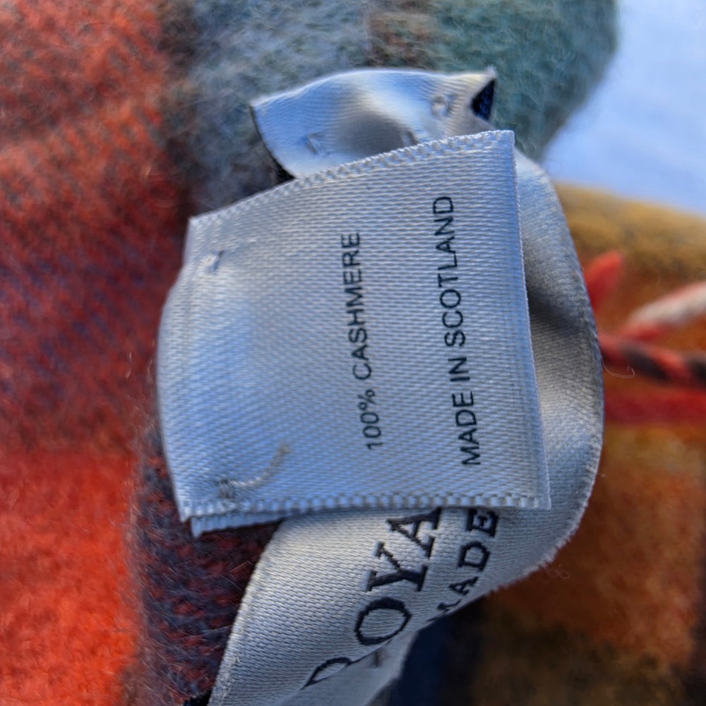 Royal Speyside 100% Cashmere Plaid Scarf Made in Scotland Fringed Tartan Multi - Picture 3 of 6